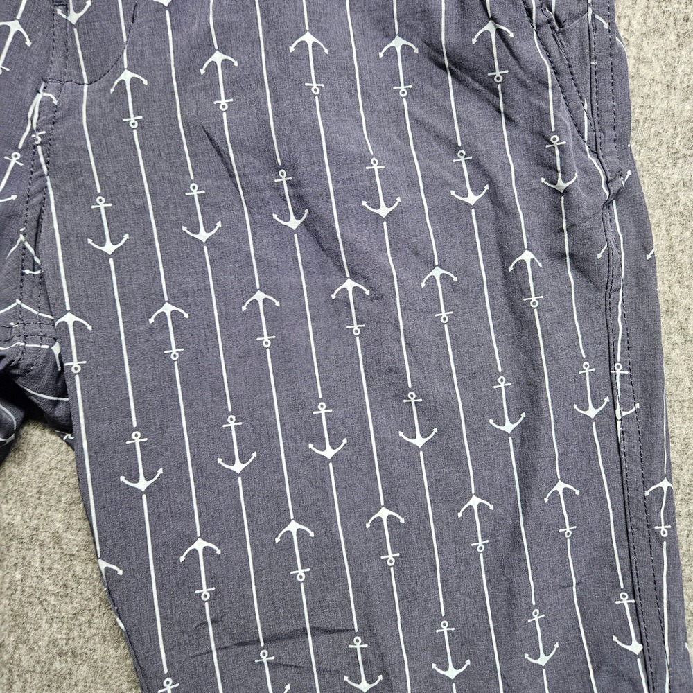 Trunks Multi-Functional Shorts Mens 30 Navy Nautical Anchor Stripe Print - Picture 4 of 11